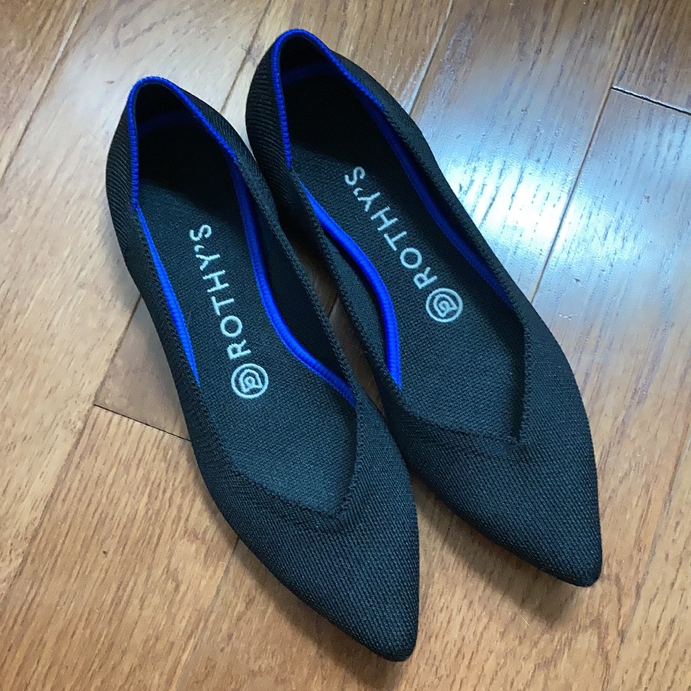Rothy’s “The Point” solid black flats